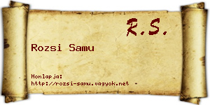Rozsi Samu névjegykártya